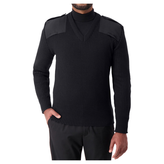 V-NECK RIB "COMMANDO" SWEATER - 8080
