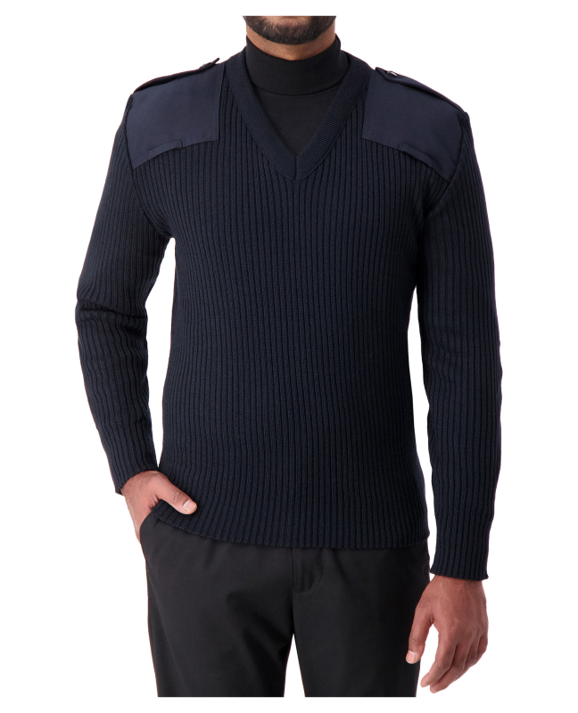 V-NECK RIB "COMMANDO" SWEATER - 8080