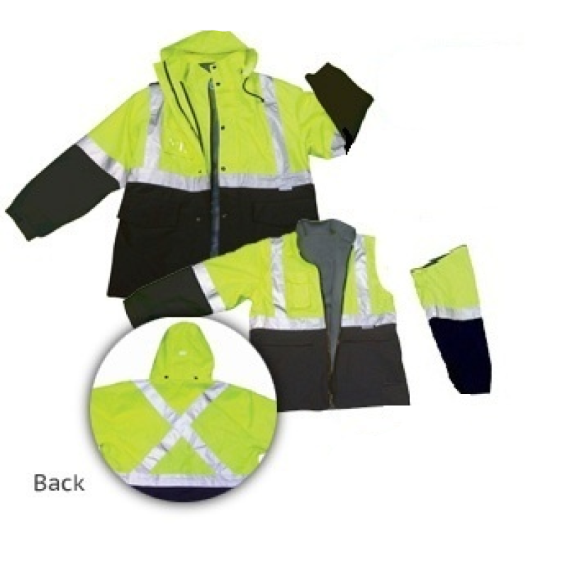 3-IN-1 REVERSIBLE SAFETY RAIN JACKET - SJ31