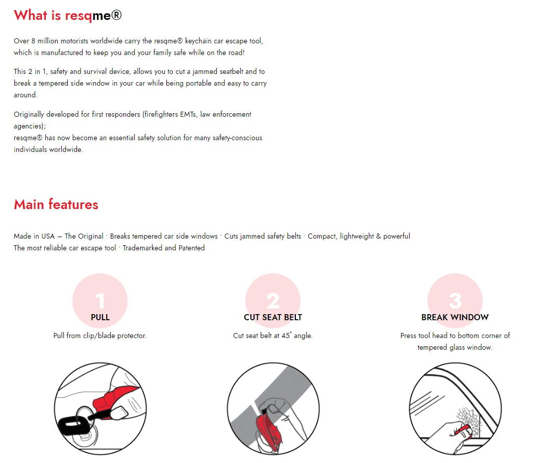 RESQME® CAR ESCAPE TOOL - NOV8-RQM